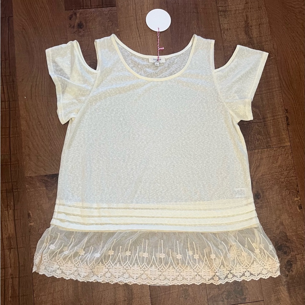 NWT umgee cold shoulder blouse top Sz large